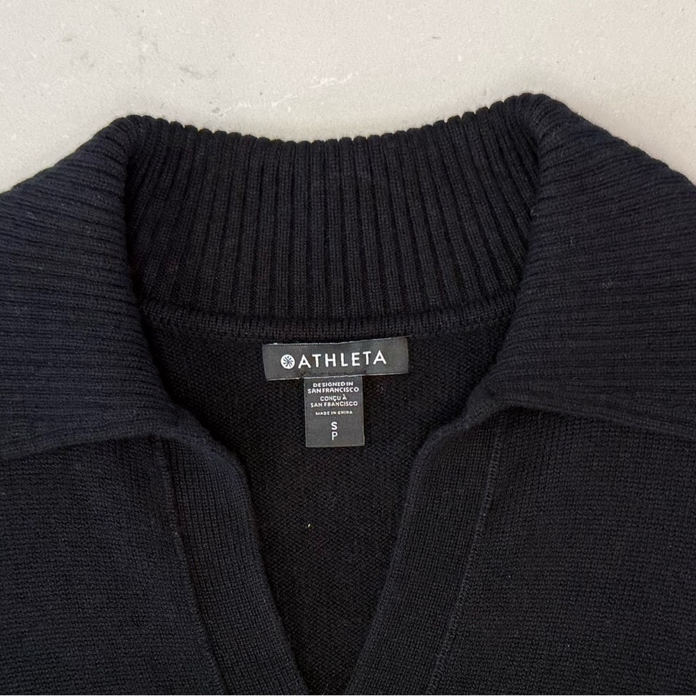 Athleta Alpine Collar Sweater Black merino wool and cashmere blend - Picture 4 of 5